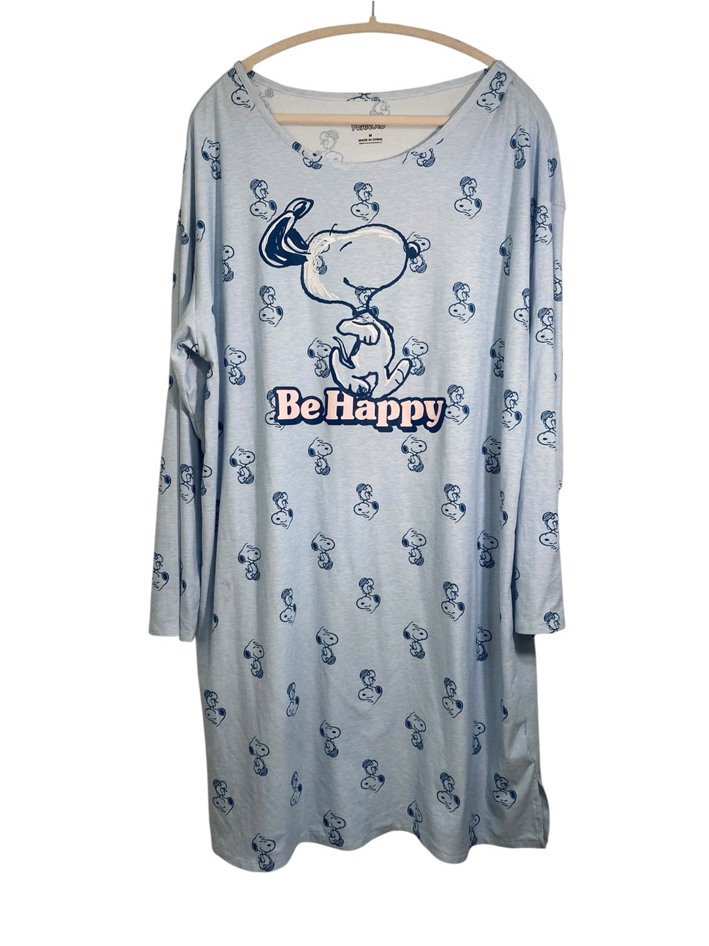 Peanuts Snoopy Long Sleeve Be Happy Nightshirt